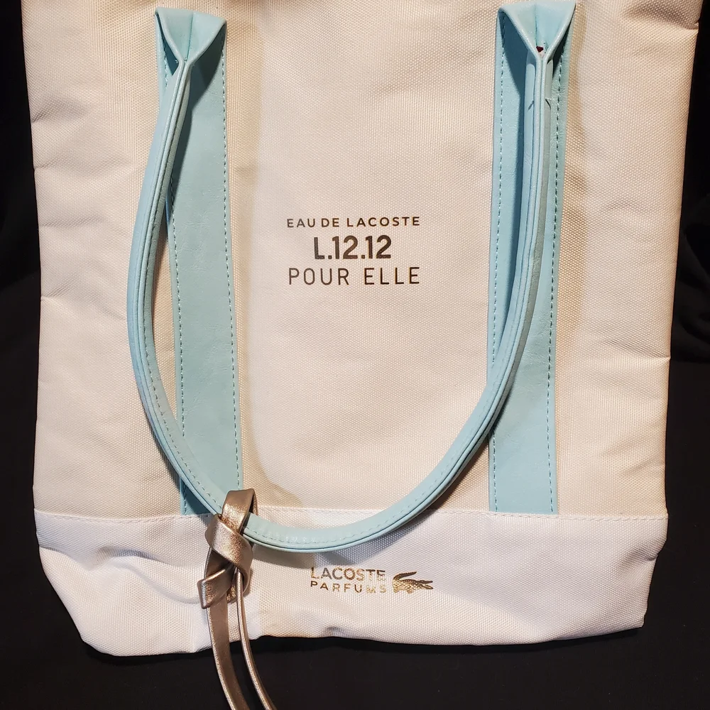 Lacoste Women's Cream and Light Blue Tote - Picture 2 of 11